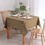 Khooti Washable Jute Fabric Solid square Heat Resistant Table Cover for Kitchen Table/Dining Table , 40 x 40 Inches (Light Umber, Pack of 1)