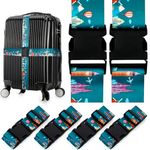 Adjustable Travel Luggage Strap Suitcase Belt Travel Bag Accessories 1.96 in W x 6.4 ft L, 4 Pack