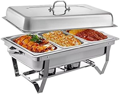 9L Chafing Dish Buffet Catering Food Warmer Pan Multifunctional Stainless Steel Dinner Plate Tray Set Buffet Server for Parties, 3x3L Trays Food Pan with Lid