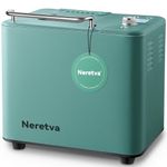 Neretva Bread Maker, 20-in-1 Automatic Bread Machine Gluten Free Bread Maker 2LB, Breadmaker Machines Stainless Steel with Ceramic Pan,15H Timer&1H Keep Warm, 2 Loaf Sizes, 3 Crust Colors, Recipes