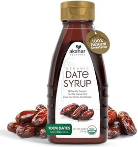 AKSHAR Ayurveda – Pure Date Syrup, Organic, No Sugar Added – Natural Sweetener Made from 100% USDA Raw Organic Dates – Low Glycemic Index, High Fiber Alternative to Sugar, Honey, Maple Syrup (8.8 oz)