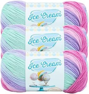 Lion Brand Yarn (3 Pack) Ice Cream Baby Yarn, Ube