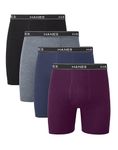 Hanes mens 4 Pack boxer briefs, Black/Grey, Small US