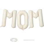 40 Inch Beige Mom Balloons for Mothers Day Decorations, Large Cream Mother's Day Mylar Foil Balloon Letter, Ivory White Sand Mom Alphabet Sign for Mama Birthday Baby Shower Party Decor Supplies