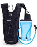 Blue Quartz Hydration Backpack with 2L Water Bladder, Hiking Water Backpack for Women Men, Lightweight Cycling Daypack with Phone Pocket & Helmet Net Bag, Hydration Pack for Biking, Running, Skiing