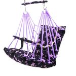 Windson Craft® Cotton Baby Swing for Kids jhula 1-5 Years Swings Cradle Chair uyyala New Born Baby Gifts Foldable and Washable with Safety Belt, Home & Garden (Purple Star)