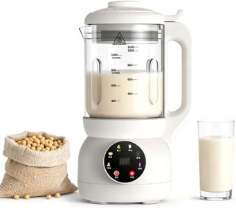 7-in-1 Automatic Nut Milk Maker, 40oz Soymilk Maker, 12 Blades, 12-Hour Timer/Auto Clean/Keep Warm/Boil/Low Noise, Make Homemade Almond, Oat, Soy, Coconut and Non-Dairy Beverages (White)