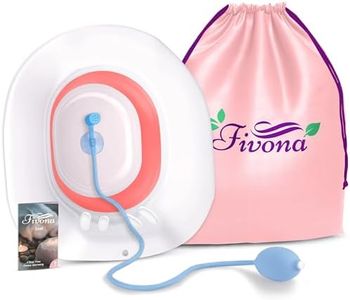 Fivona Sitz Bath for Toilet Seat with Massage Hand Flusher; Postpartum Care and Hemorrhoid Treatment; BPA Free Yoni Steaming Kit; Perfect for Perineal Soak and Portable Bidet
