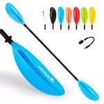 Abahub 2 Pack Kayak Paddles, 90.5 Inch Kayaking Oars for Boating, Canoeing with Free Paddle Leash, Aluminum Alloy Shaft Blue Plastic Blade