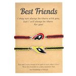 GAUEIOUR Best Friendship Bracelets for 2,Personalized and Versatile Red and Yellow Bracelet Set,Pure Handmade Woven Adjustable Alloy Bracelet