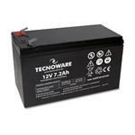 Tecnoware Power Systems - 12V Charge 7.2 Ah Lead-Acid Sealed Battery, for UPS, Video Surveillance and Alarm Systems, 2.5 Inch Faston Connection, Long Lasting, No Maintenance, Bianco, Size 7.2 Ah