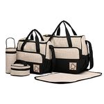 Miss Lulu Totes 5pcs Baby Nappy Changing Multifunction Diaper Messenger Hospital Maternity Polyester Bag Set