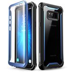 i-Blason Ares Series Full-Body Rugged Clear Bumper Built-in Screen Protector Case for Samsung Galaxy S8 Plus (2017 Release), Black/Blue