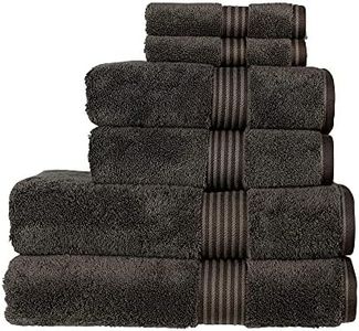 Christy Supreme Hygro 6 Piece Towel Set in Graphite 100% Supima Cotton - Luxurious & High Absorbency - Ultra Soft - 650GSM - 2 Bath, 2 Hand & 2 Face Towels
