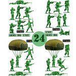 Green Army Men - Boys/girls Room Wall/Car Stickers - Cut to shape - Various Sizes - 120 (24, 100mm)