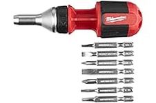 Milwaukee Compact Screwdriver with Ratchet Function, Ratchet Including bits, Torque Ratchet 8 in 1