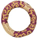 Silk Brocade Cushion Pillow for Tibetan Singing Bowl Handmade in Nepal Round Cushion for Sound Bowls (6 Inches, Purple)