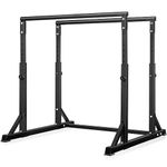 Bongkim Dip Bar, Heavy Duty Dip Station with 7 Height Levels, 550lbs Adjustable Parallel Bars for Tricep Dips Pull-Ups L-Sits Calisthenics Exercises Strength Training for Home Gym Outdoor (Black)