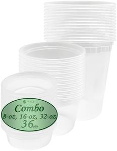 Food Storage Containers with Lids | Foodsavers Deli Containers, Microwave Temperature Resilient, Leak Proof & Reusable - Size - 8 oz x 12-16 oz x 12-32 oz x 12 | Pack of 36