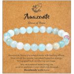 XIANNVXI Birthday Gift Crystal Bracelets for Women 8mm Amazonite Beaded Bracelet Gifts for Women Inspirational Bracelets for Women Gifts for Graduation Christmas