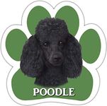 E&S Pets Poodle, Black Car Magnet With Unique Paw Shaped Design Measures 5.2 by 5.2 Inches Covered In UV Gloss For Weather Protection