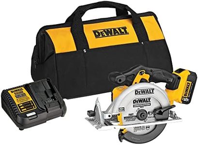 DEWALT 20V MAX 6-1/2-Inch Circular Saw Kit, with 5.0-Ah Battery and Charger (DCS391P1)