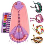 Yevohadt Friendship Bracelet Making kit,Arts & Crafts Kids Ages 8-12,DIY Making Kit w/ 20 Pre-Cut Threads,Birthday Gifts Girl Aged 6 7 8 9 10 11 12 Year Old Kids Travel Activity Set, Pink+Purple