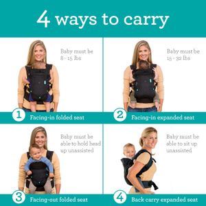 Infantino Flip 4-in-1 Baby Carrier – Ergonomic, Convertible, Black