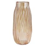 Large Amber Glass Vase for Home Decor Ribbed Tall Gold Floor Vase 12.0" Decorative Vases for Table Centerpieces Flowers Decor and Farmhouse(Brown 12.2in)