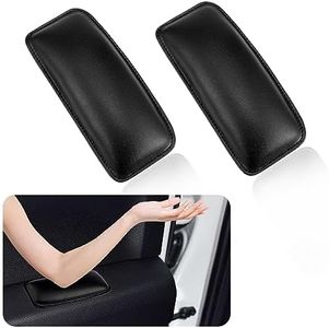IHOTDER 2PCS Car Knee Cushion,Black Soft Leather Car Door Armrest Pad for Knee Leg Elbow,Universal Car Center Console Cushion Pad Comfort Pillow for Automotive Interior Accessories