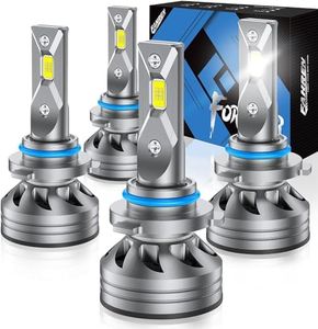 FAHREN 9005/HB3 9006/HB4 𝐋𝐄𝐃 Bulbs Combo, 𝟗𝟎𝟎% 𝐁𝐫𝐢𝐠𝐡𝐭𝐞𝐫 9006 9005 Fog Light Bulbs with 6500K White High-Performance, 1:1 Size, Non-Polarity, Pack of 4