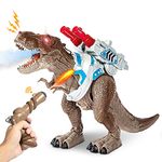 SWTOIPIG Remote Control Robot Dinosaur Toys for Kids 3-12, Walking Tyrannosaurus Rex Roaring Good Dinosaur Toys for Boys Girls Ages 3+ Years Old, with Respond to Shooting and Spray Mist Function