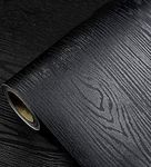 Black Wood Contact Paper 15.7"x118" Peel and Stick Wallpaper, Black Wood Wallpaper Self-Adhesive and Removable Decorative Contact Paper for Cabinets,Countertops,Shelves Waterproof Wall Paper Decor