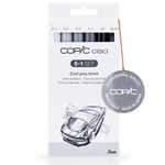 COPIC Ciao Coloured Marker Pen - 5+1 Set Grey Tones, For Art & Crafts, Colouring, Graphics, Highlighter, Design, Anime, Professional & Beginners, Art Supplies & Colouring Books
