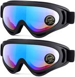 MAMBAOUT 2-Pack Snow Ski Goggles, Snowboard Goggles for Men, Women, Youth, Kids, Boys or Girls