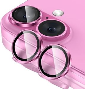 Tensea for iPhone 16 / iPhone 16 Plus Camera Lens Protector, 9H Tempered Glass Camera Cover Screen Protector, HD Clear, Metal Individual Ring for iPhone 16 6.1inch/16 Plus 6.7inch