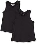 Amazon Essentials Girls' Active Tank, Pack of 2, Black, X-Large