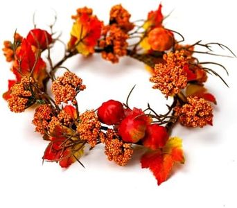 A Cheerful Giver Candle Ring, Maple Leaf & Pumpkins, Fall Flowers & Foliage