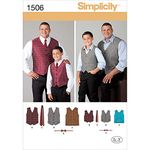 Simplicity Sewing Pattern 1506: Husky Boys' and Big and Tall Men's Vests, Size A, Paper, White, A (S-L / 1XL-5XL)