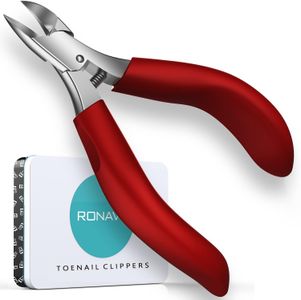 Podiatrist Toenail Clippers for Men & Seniors – Thick & Ingrown Nail Cutter, Curved Blade