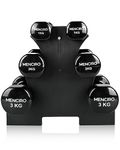 MENCIRO Dumbbells Set for Home Gym, 3 Pairs of Dumbbell with Stand- 1,2,3KG (2.2-6.6LB) Hand Weight Set for Fitness and Exercise