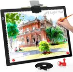 A3 Light Board, Light Pad for Diamond Painting, comzler 6 Levels&Stepless Dimmable Light Box for Tracing, Ultra-Thin LED Copy Board with Type-C Cable for Weeding Vinyl,Sketching, Animation