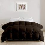 Bright Decor All-Season 150 GSM Double-Reversible Bed Comforter/Quilt/Blanket/Rajai - Down Alternative Quilted Duvet Insert with Corner Ties - Winter Warm - Machine Washable -Chocolate