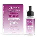 GLOW Q 30% AHA Peeling Solution- AHA BHA Peeling Solution for Face Packed with Niacinamide, Allantoin, & Hyaluronic Acid- Skin Exfoliator for Face Prevents Acne & Improves Skin Texture- For All Skin