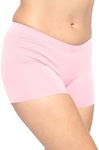 Women's Nylon Booty Shorts Light Pink 2X