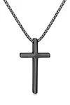 Fiusem Black Cross Necklace for Men