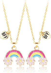 MenYiYDS 2 pezzi BFF Collane Best Friends Collana dell'amicizia Collana arcobaleno Regali di compleanno Ciondolo a catena Regali per ragazze (Colore)