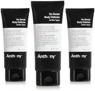 Anthony No Sweat Body Defense Deodorant for Men – Anti-Chafing, Anti-Itch Cream-to-Powder Lotion for Sweat and Body Odor Control – 3 Fl Oz (Pack of 3)