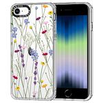 MOSNOVO Wild Flower Floral Design Compatible for iPhone SE 2022 Case/iPhone SE 3 Case/iPhone SE 2020 Case/iPhone 8 Case/iPhone 7 Case for Women Girl Shockproof TPU Bumper Clear Cover