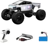 Powvan Cybertruck RC Car Alloy Truck 1:16 Metal Big Remote Control Car 2.4 GHz 4WD All Terrain RTR Trucks Aluminum Shock Climbing 45° Angles Dual Motor Braking with 60-Minute Super Long Battery Life